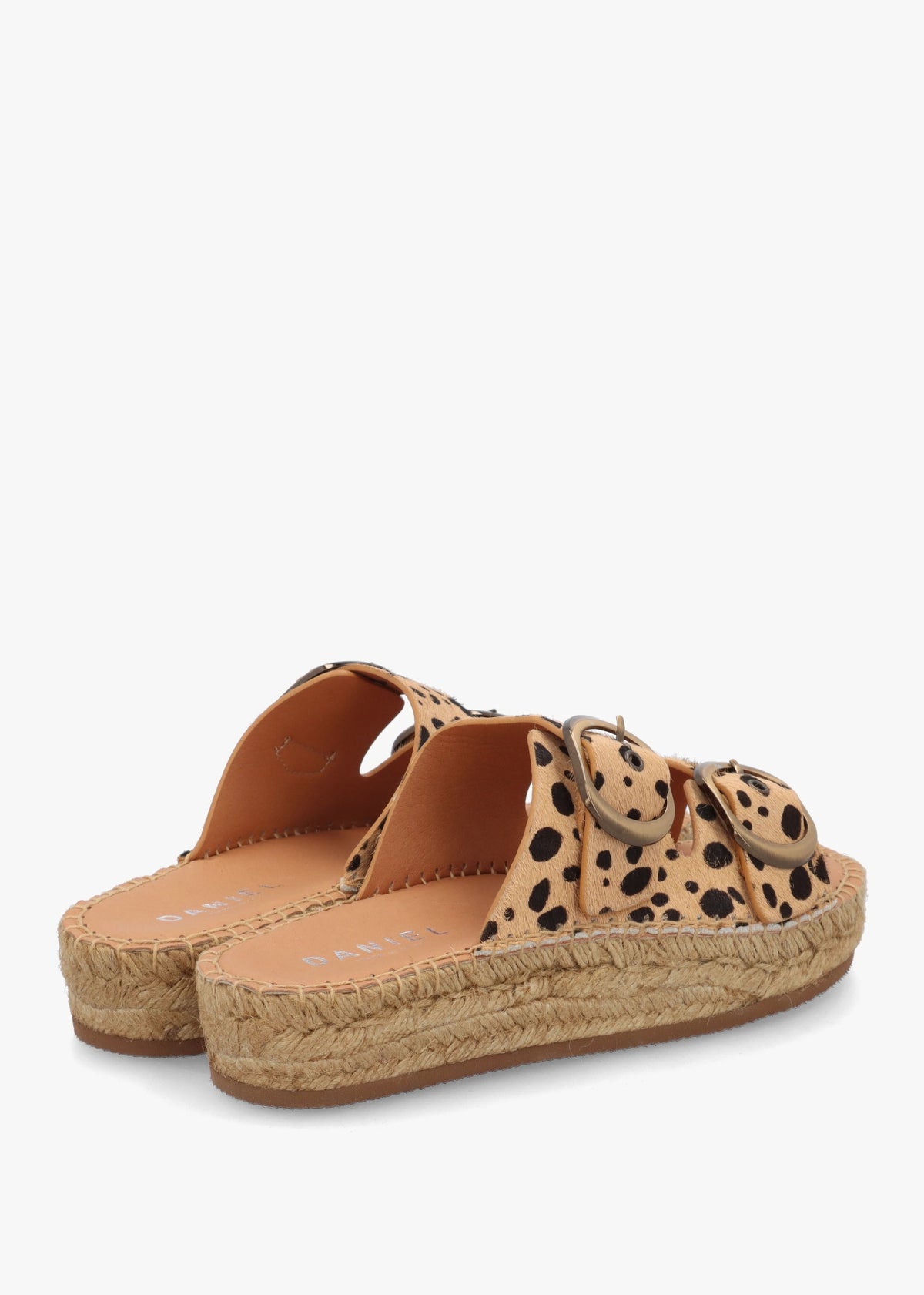 Jander Cheetah Pony Hair Flatform Espadrille Mules