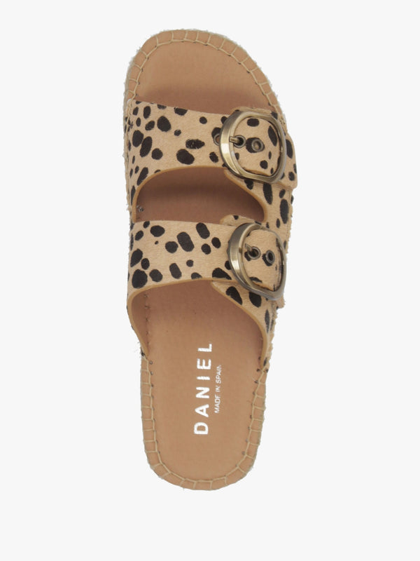 Jander Cheetah Pony Hair Flatform Espadrille Mules