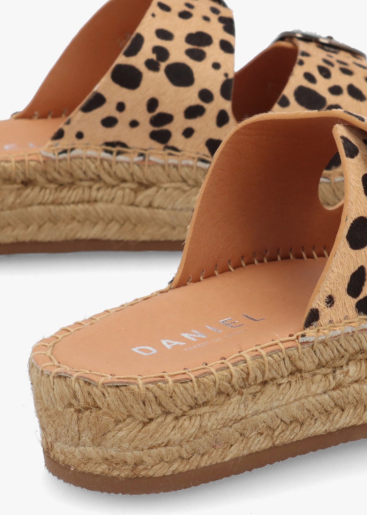 Jander Cheetah Pony Hair Flatform Espadrille Mules