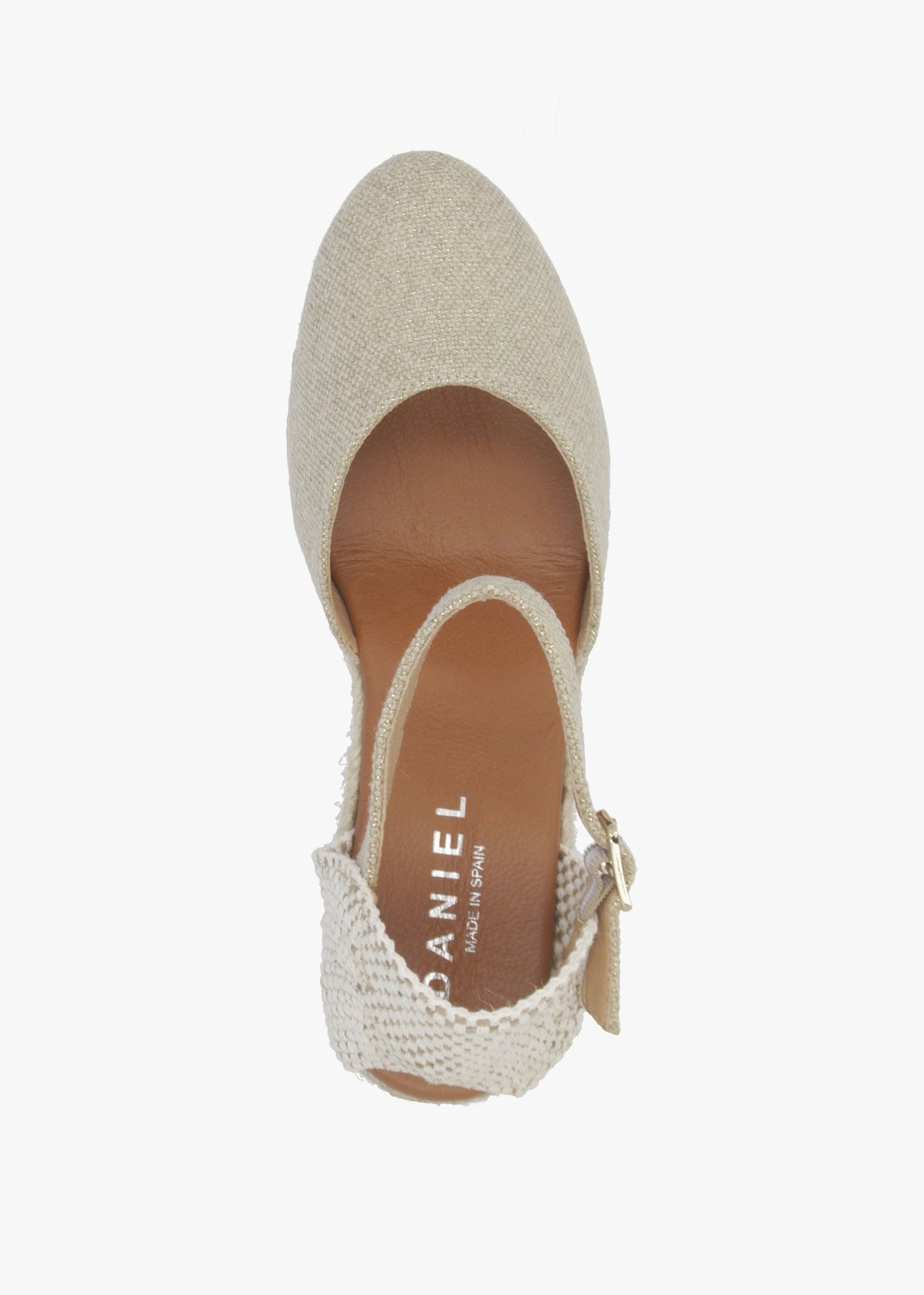 Jassy Beige Textile Mid Wedge Espadrilles