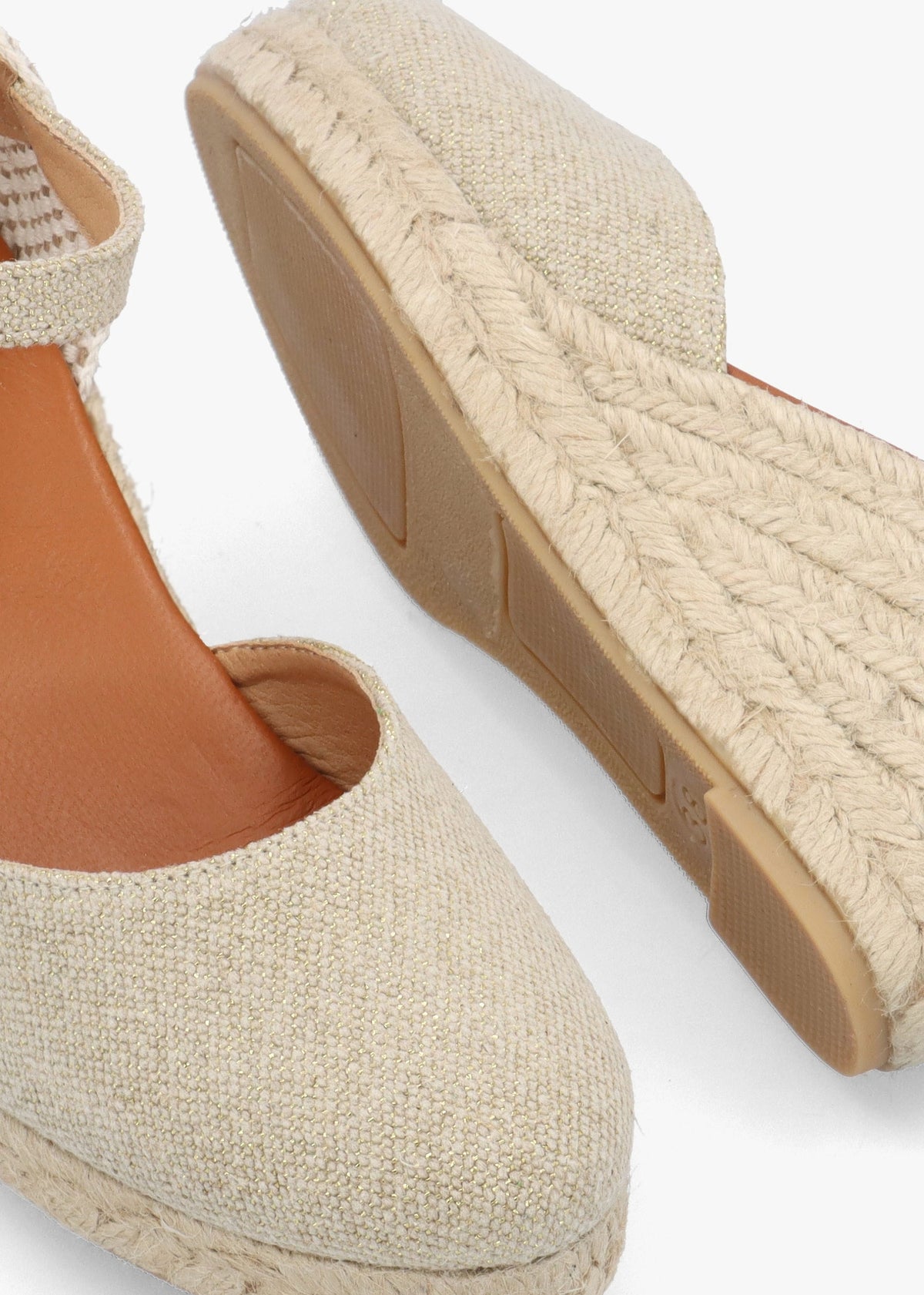 Jassy Beige Textile Mid Wedge Espadrilles