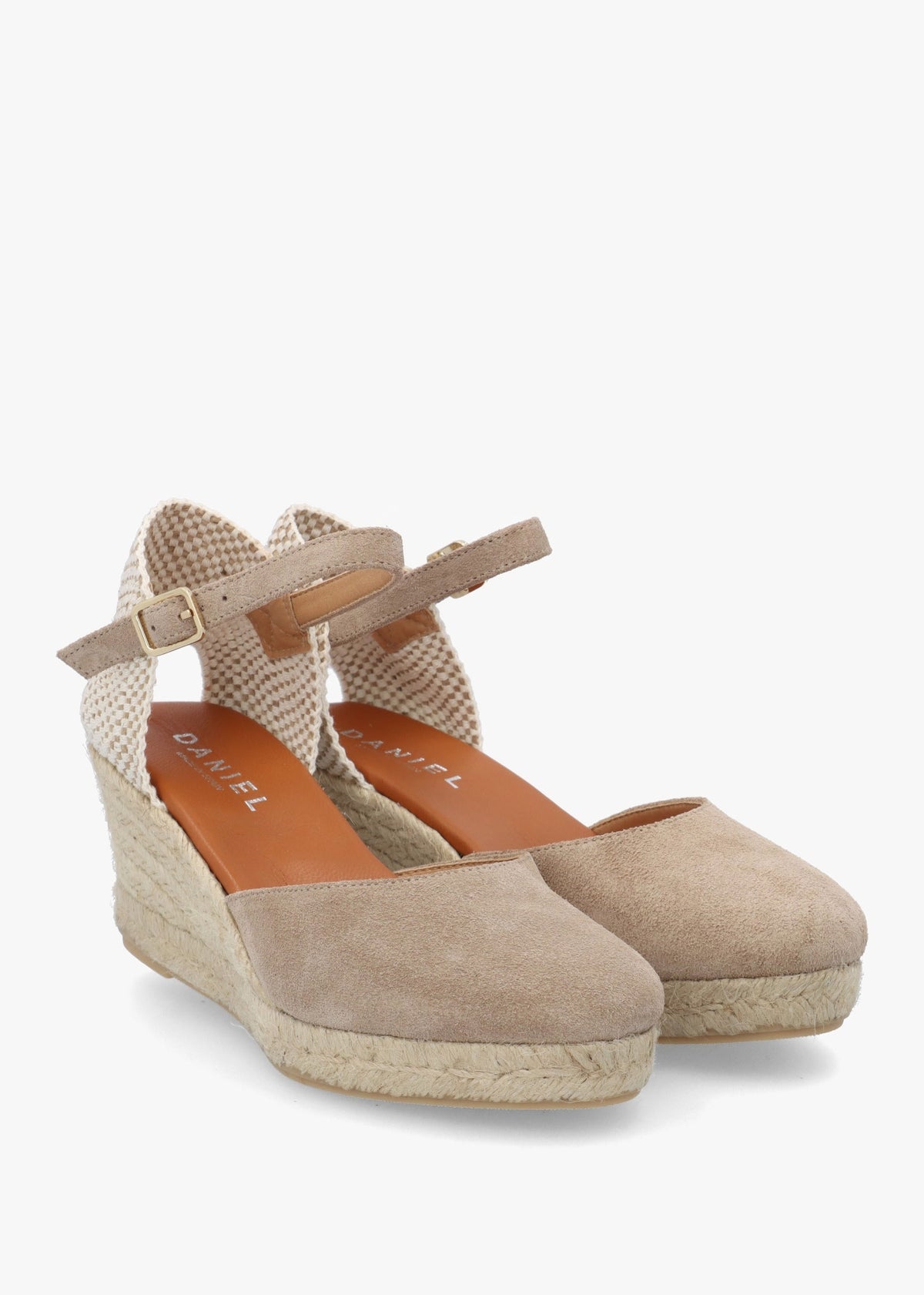 Jassy Beige Suede Mid Wedge Espadrilles