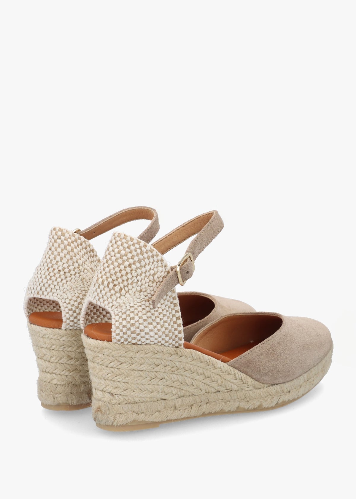 Jassy Beige Suede Mid Wedge Espadrilles