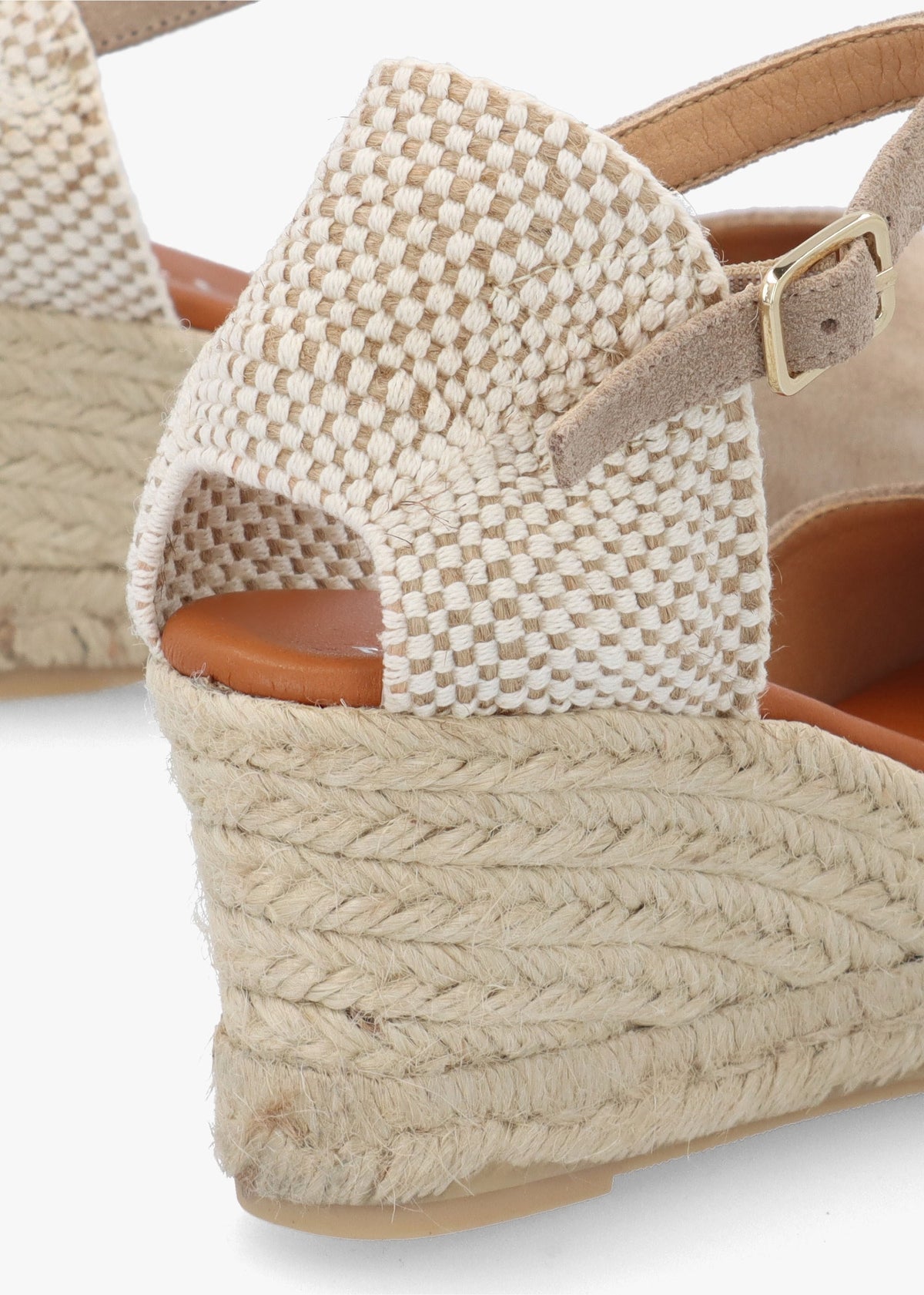 Jassy Beige Suede Mid Wedge Espadrilles
