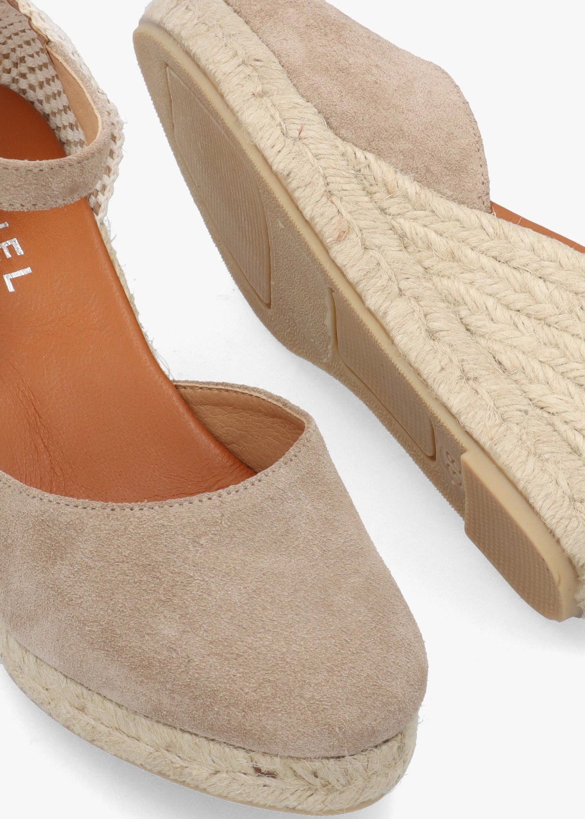 Jassy Beige Suede Mid Wedge Espadrilles