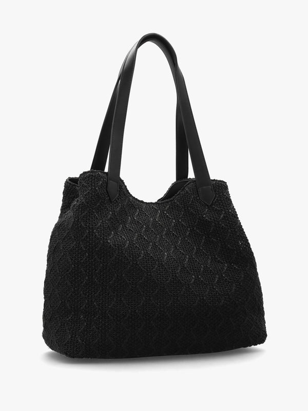 Courmayeur Nero Woven Shopper Bag
