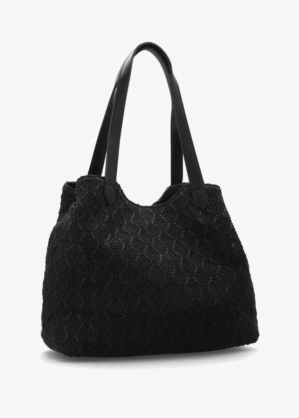 Courmayeur Nero Woven Shopper Bag