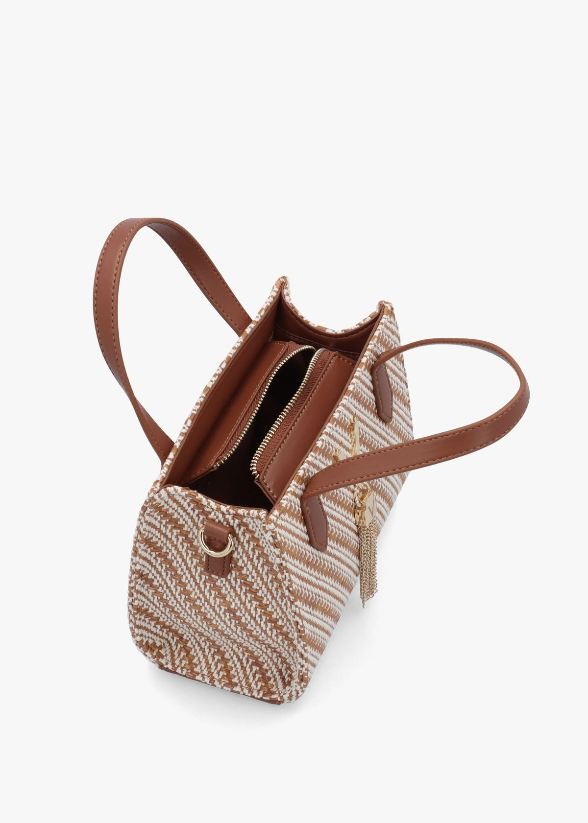 Divina Summer Cuoio Multi Woven Shopper Bag