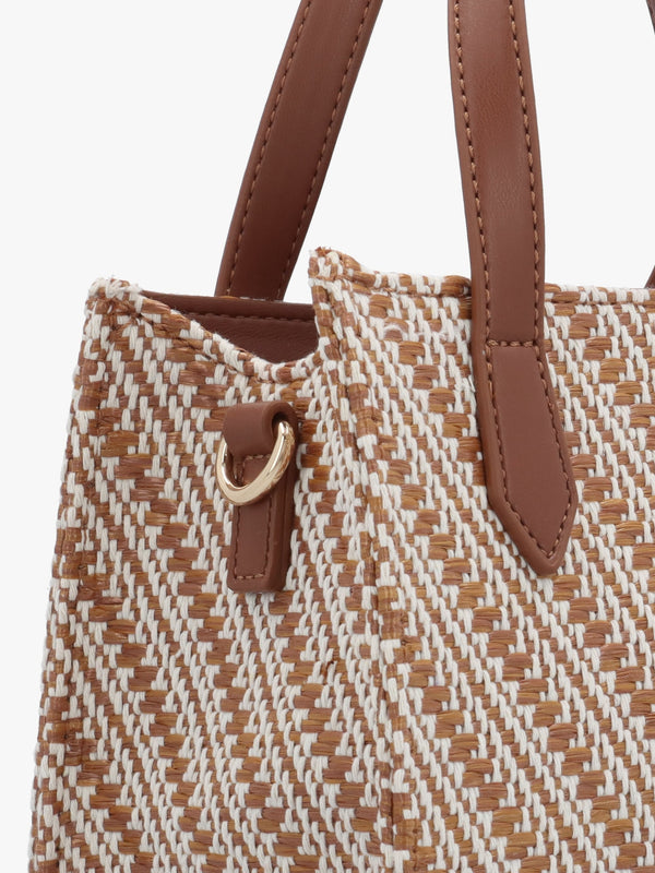 Divina Summer Cuoio Multi Woven Shopper Bag