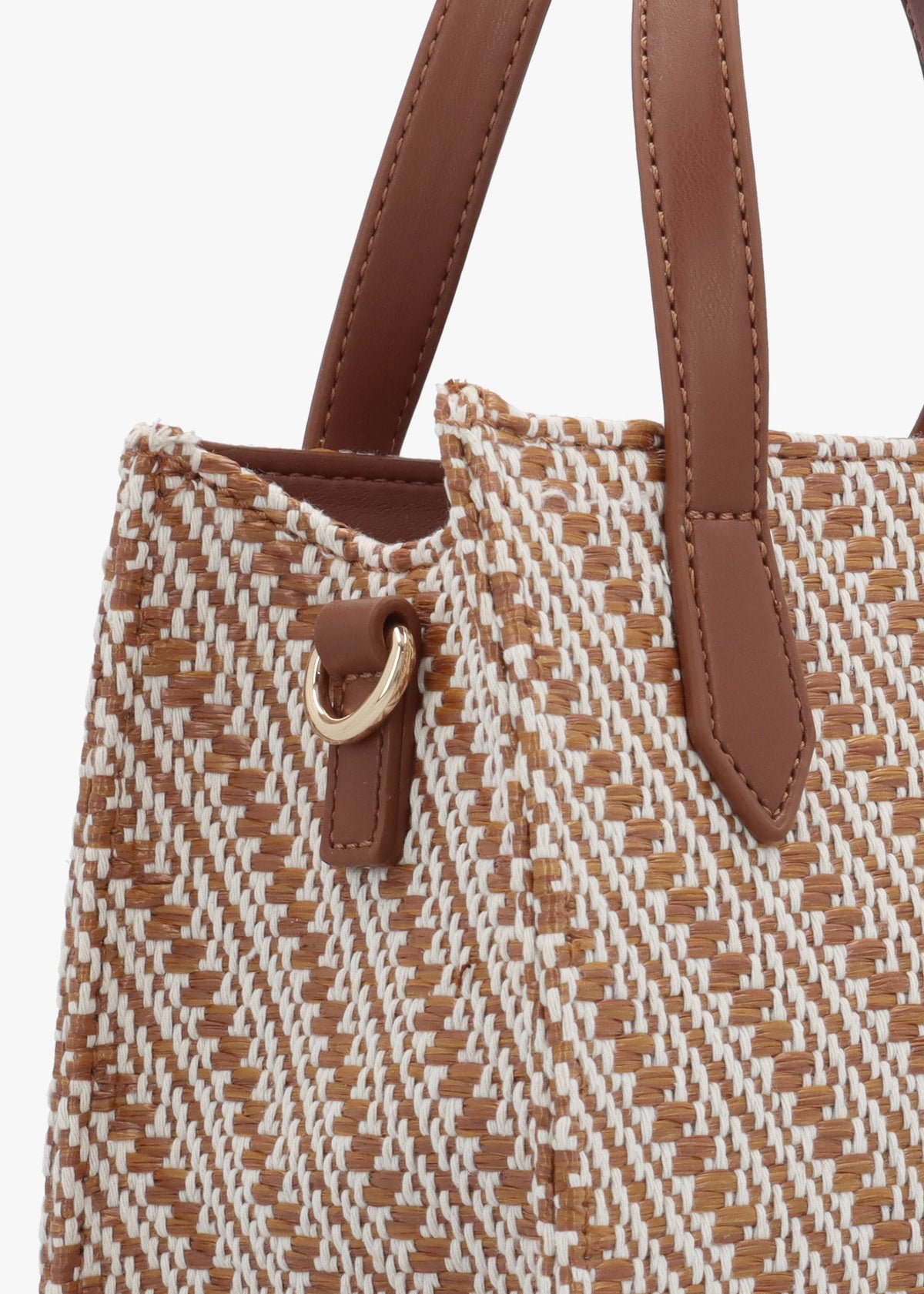 Divina Summer Cuoio Multi Woven Shopper Bag