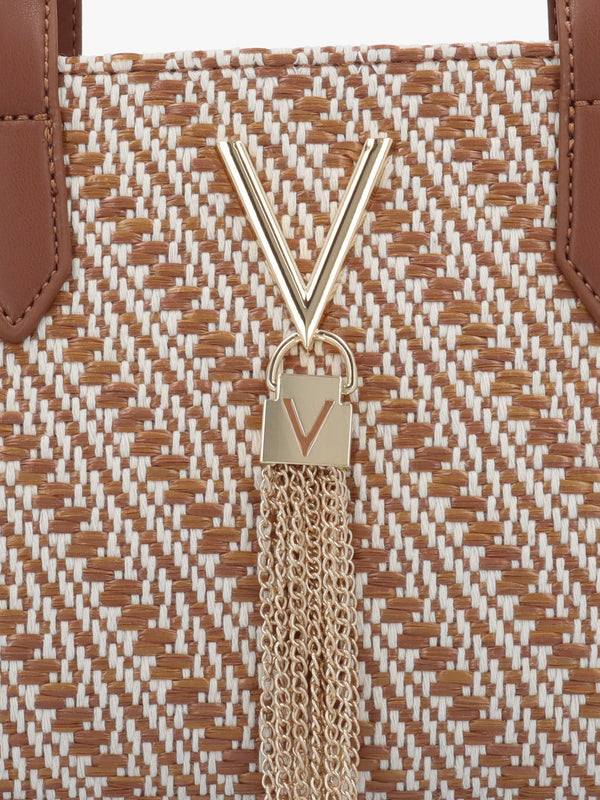 Divina Summer Cuoio Multi Woven Shopper Bag