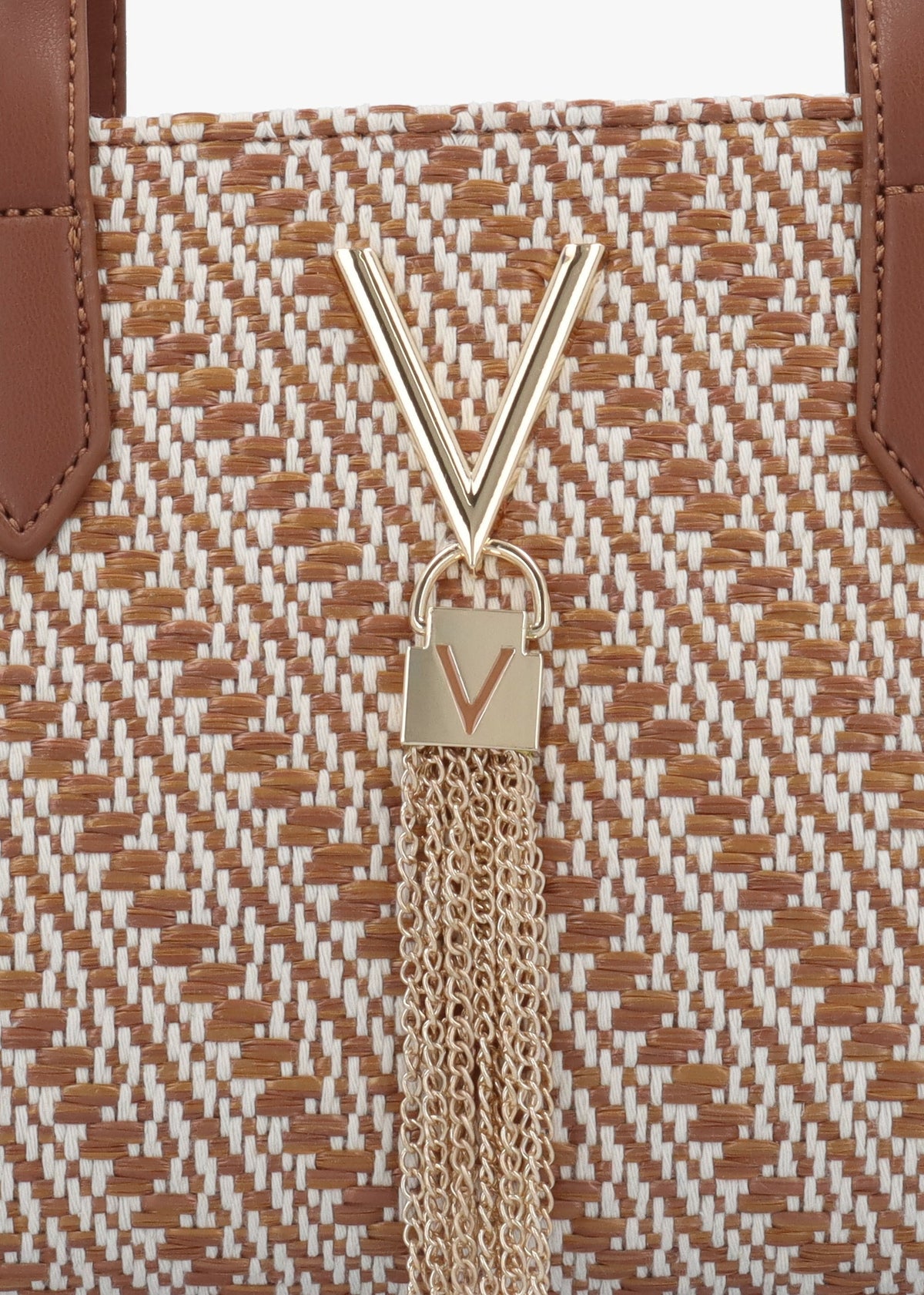 Divina Summer Cuoio Multi Woven Shopper Bag
