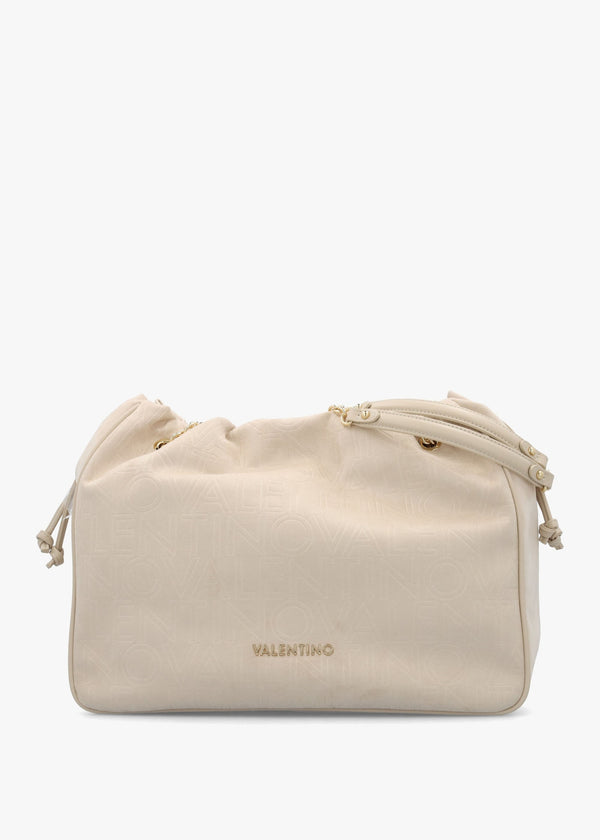 Max Beige Debossed Logo Bag
