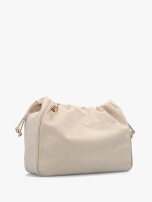 Max Beige Debossed Logo Bag