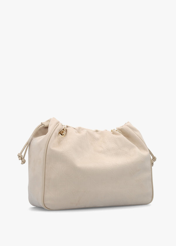 Max Beige Debossed Logo Bag