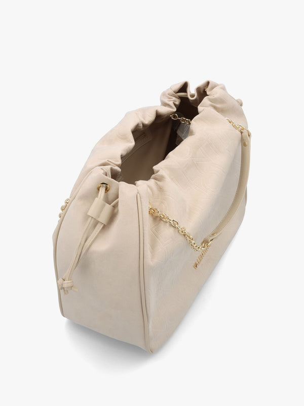 Max Beige Debossed Logo Bag
