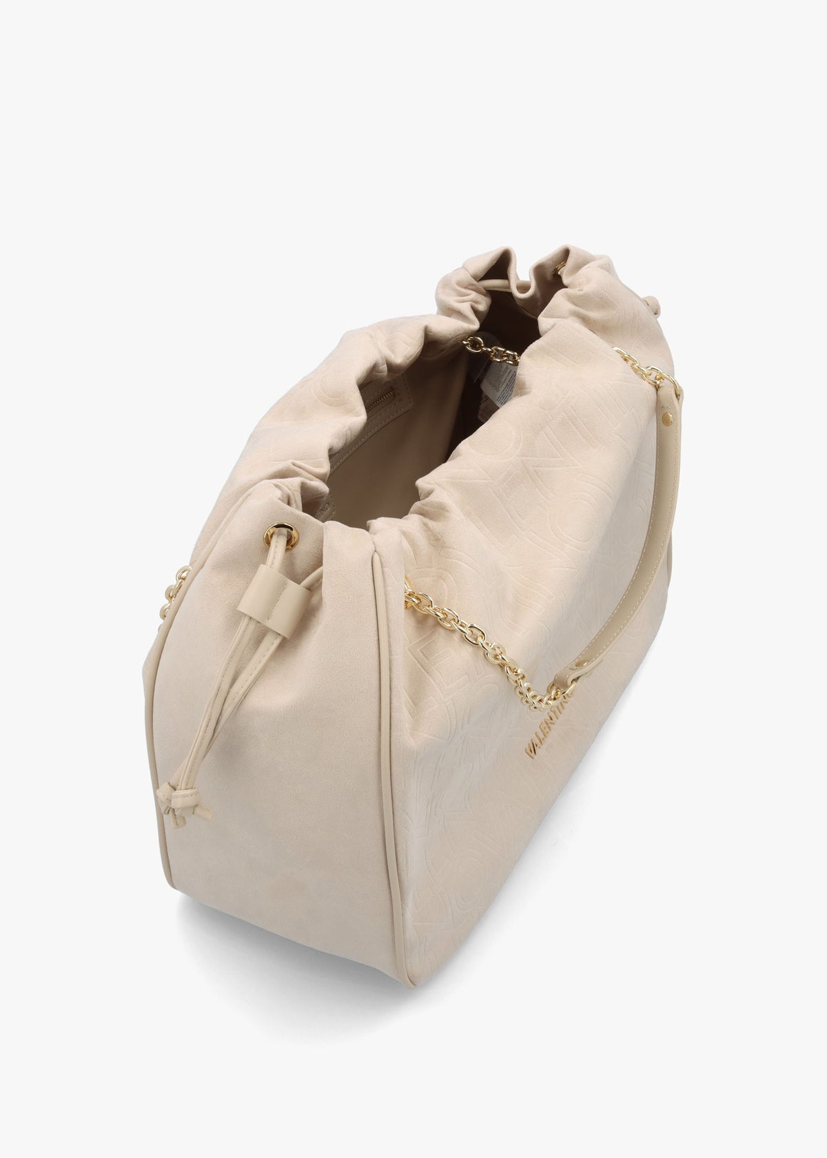Max Beige Debossed Logo Bag