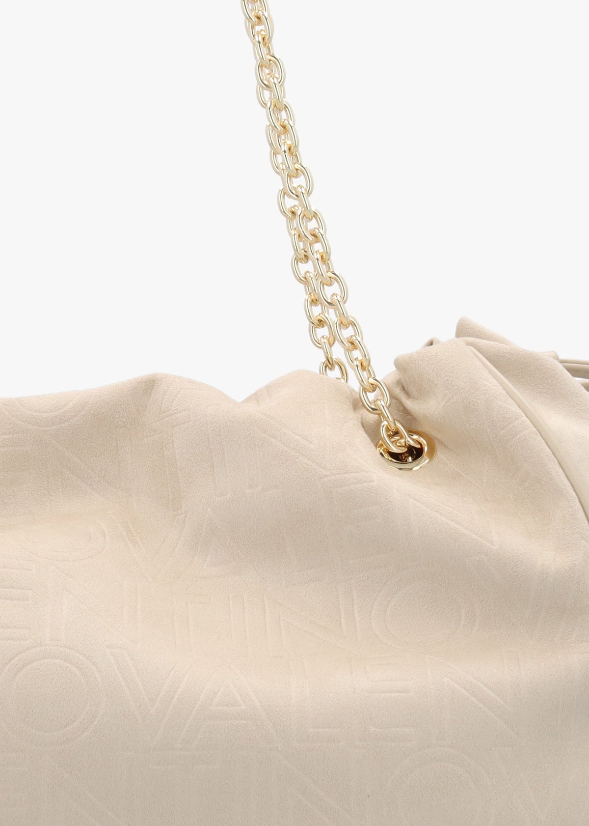 Max Beige Debossed Logo Bag