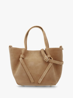 Intote Tan Suede Tote Bag