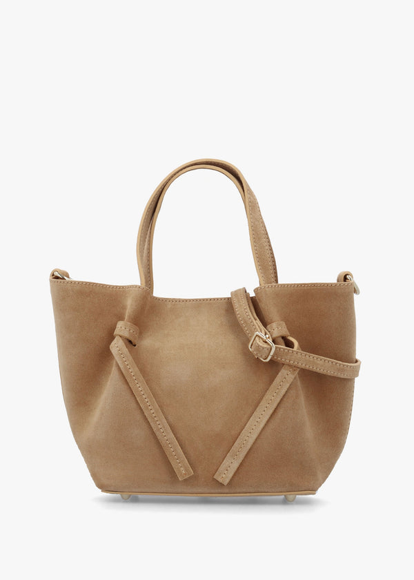 Intote Tan Suede Tote Bag