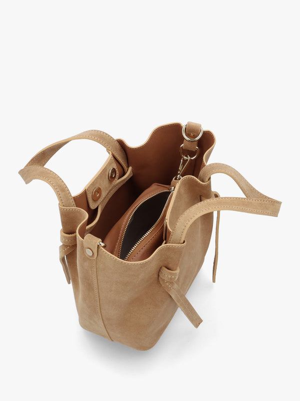 Intote Tan Suede Tote Bag