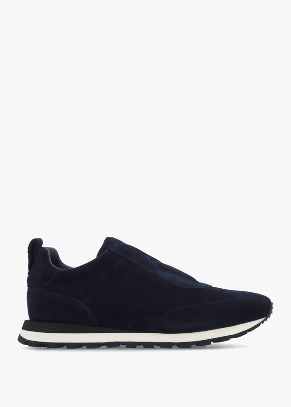 Aslip Navy Suede Trainers