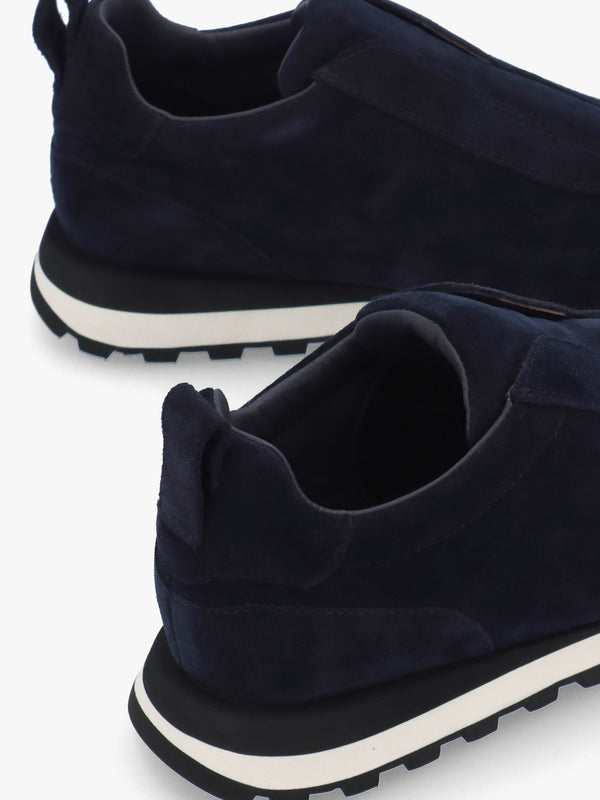 Aslip Navy Suede Trainers