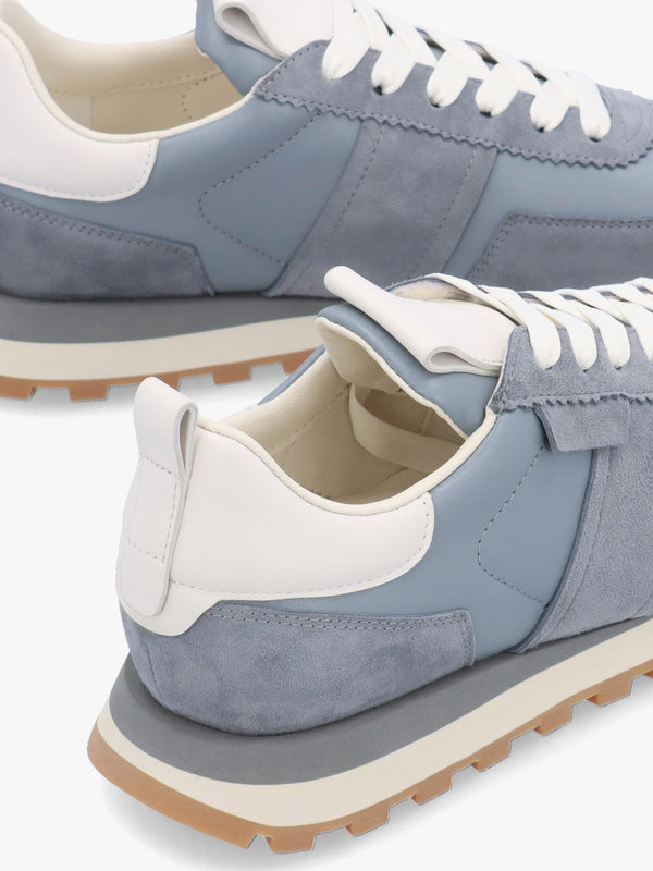 Aimie Blue Leather Runner Trainers