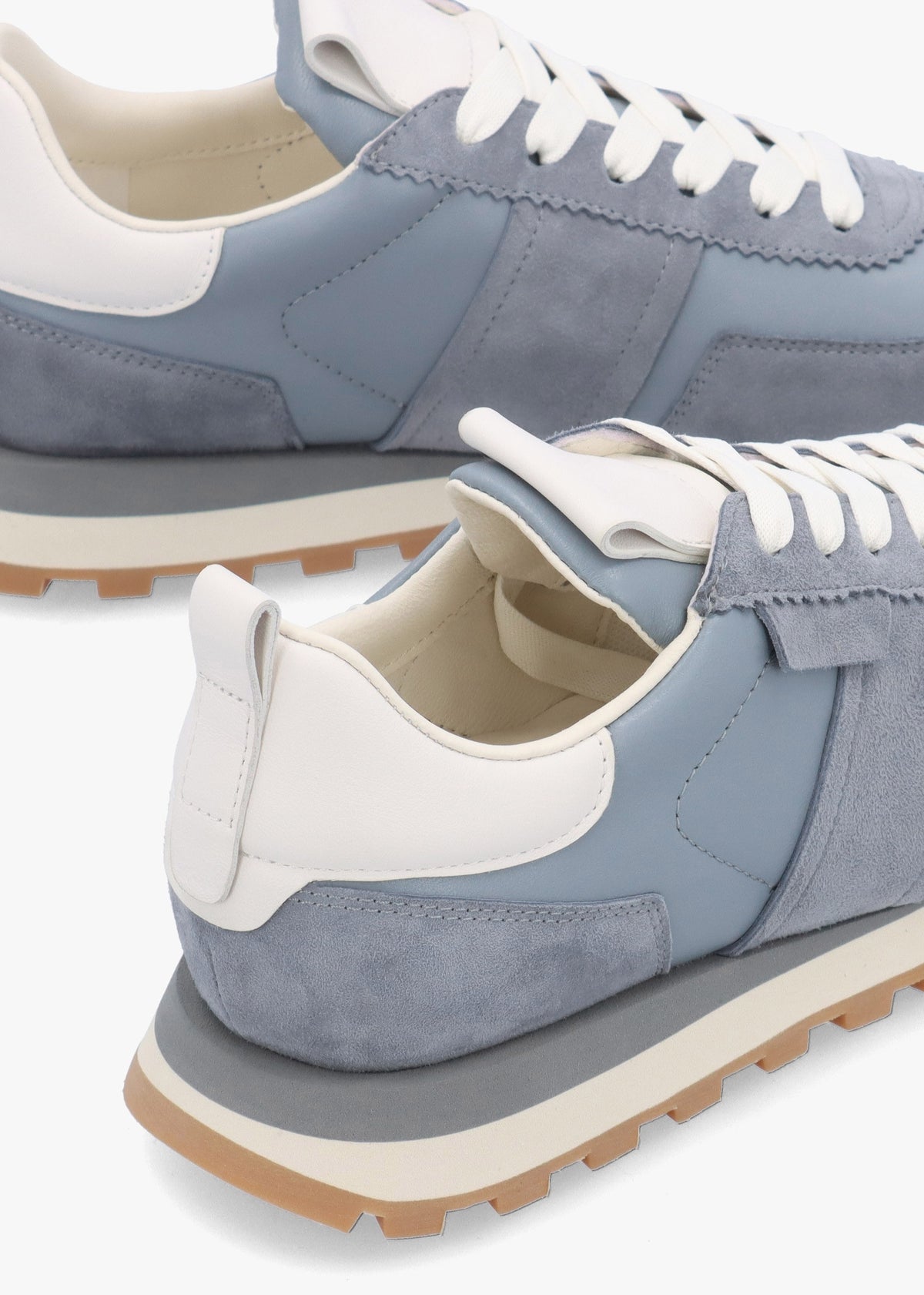 Aimie Blue Leather Runner Trainers