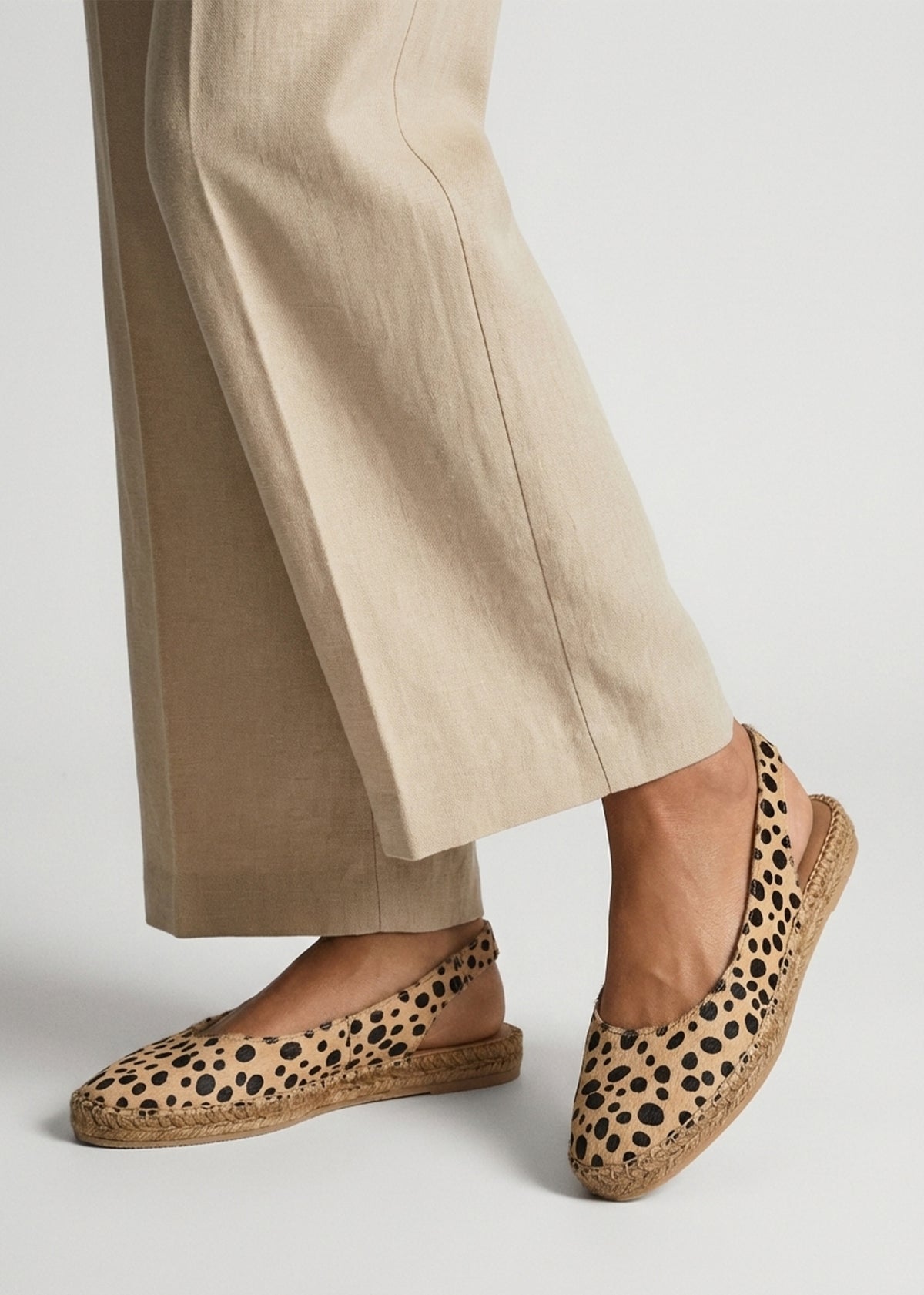 Jalmond Cheetah Pony Hair Sling Back Espadrilles