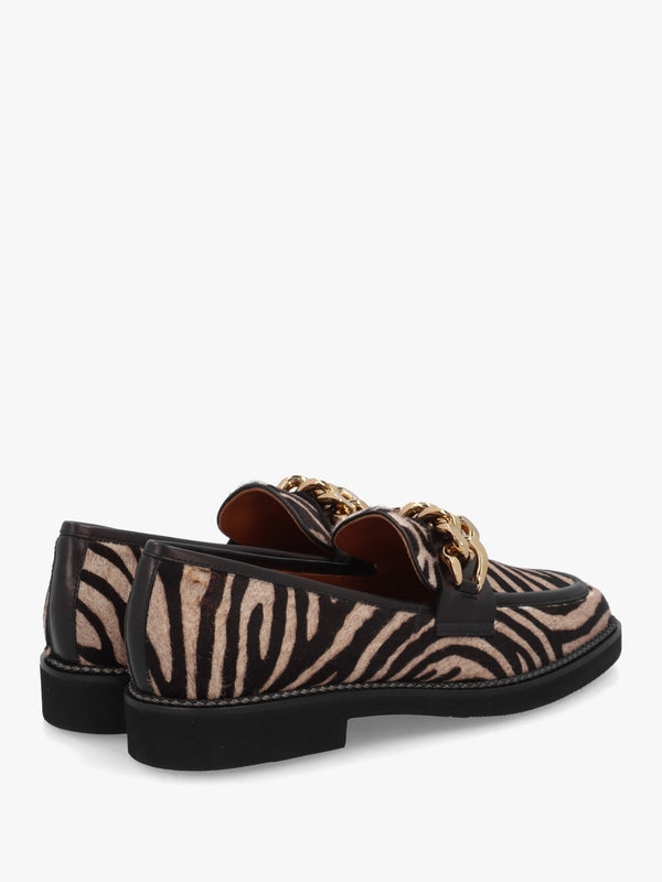 Zebra Pony Hair Loafers