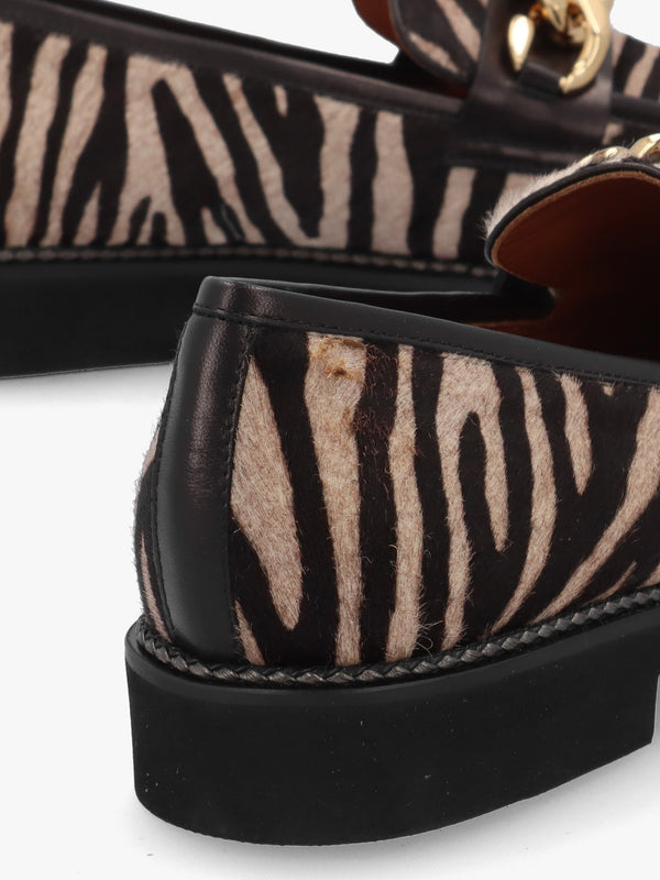 Zebra Pony Hair Loafers