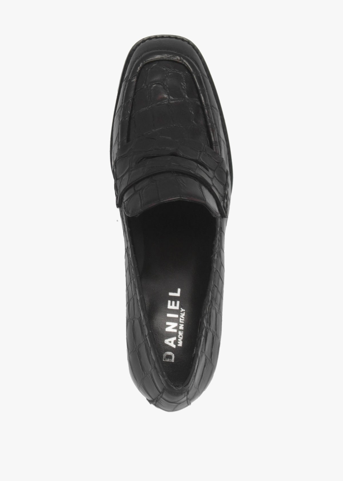 Brown Python Leather Block Heel Loafers