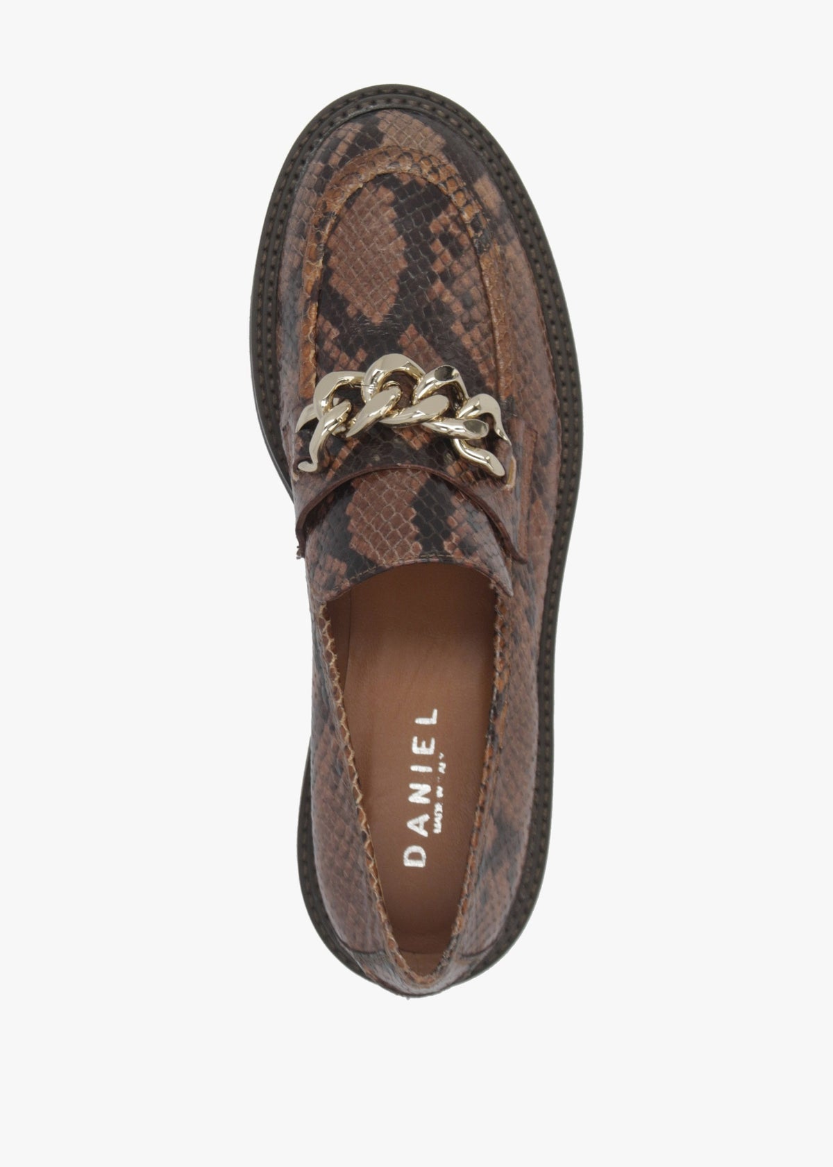 Tan Leather Reptile Loafers