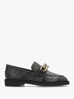 Green Leather Reptile Loafers