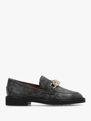 Green Leather Reptile Loafers