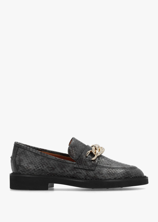 Green Leather Reptile Loafers