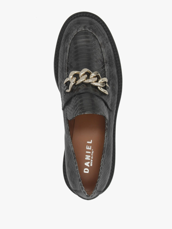 Green Leather Reptile Loafers