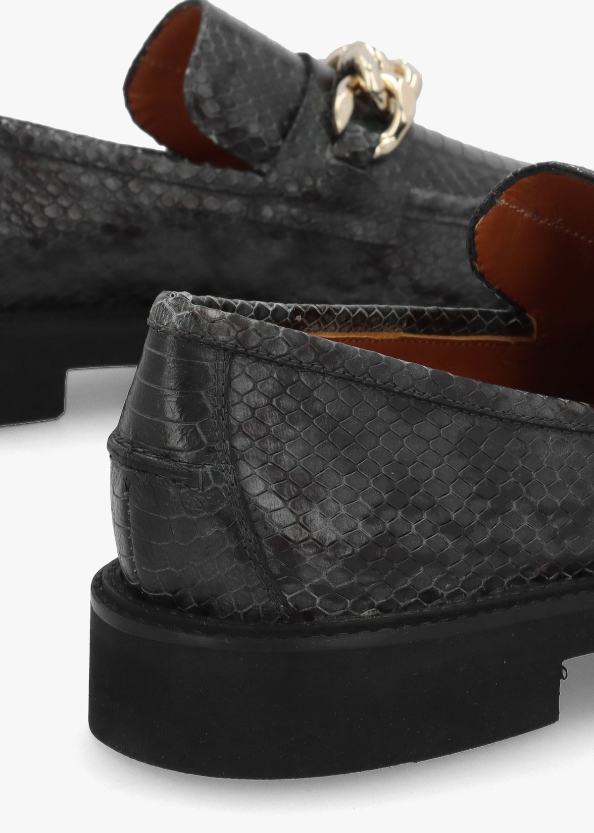 Green Leather Reptile Loafers