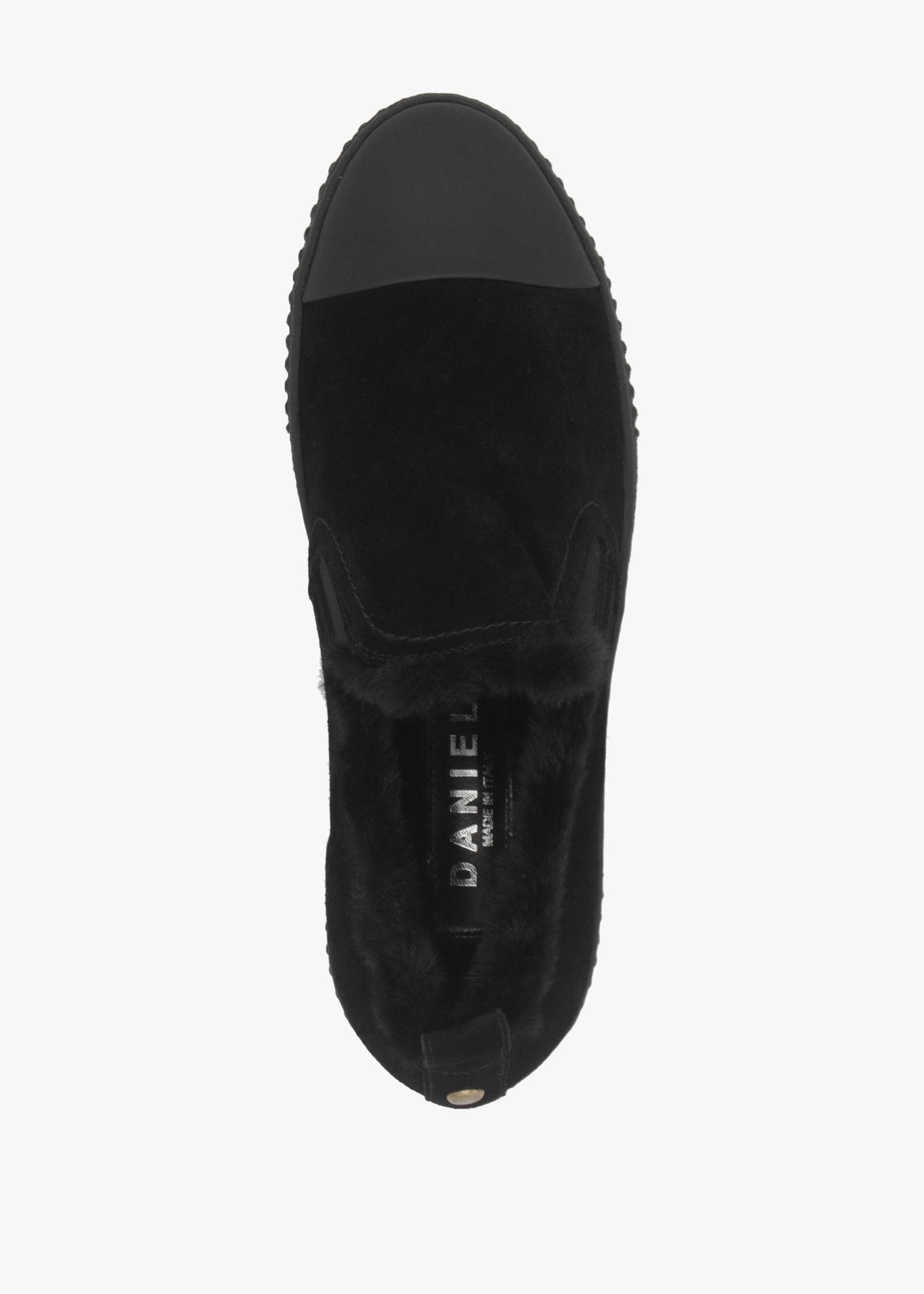 Black Suede Faux Fur Lined Pumps