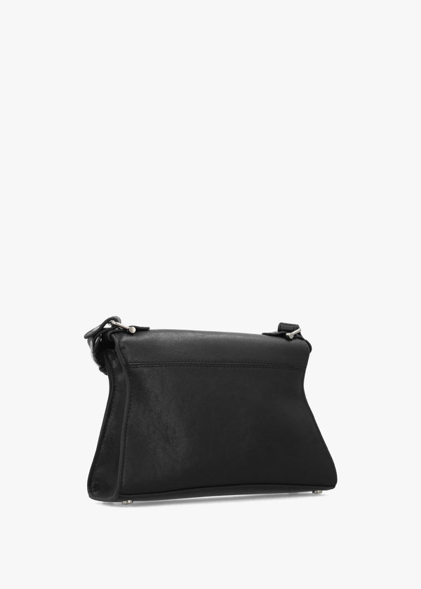 Bianca Small Black Leather Shoulder Bag