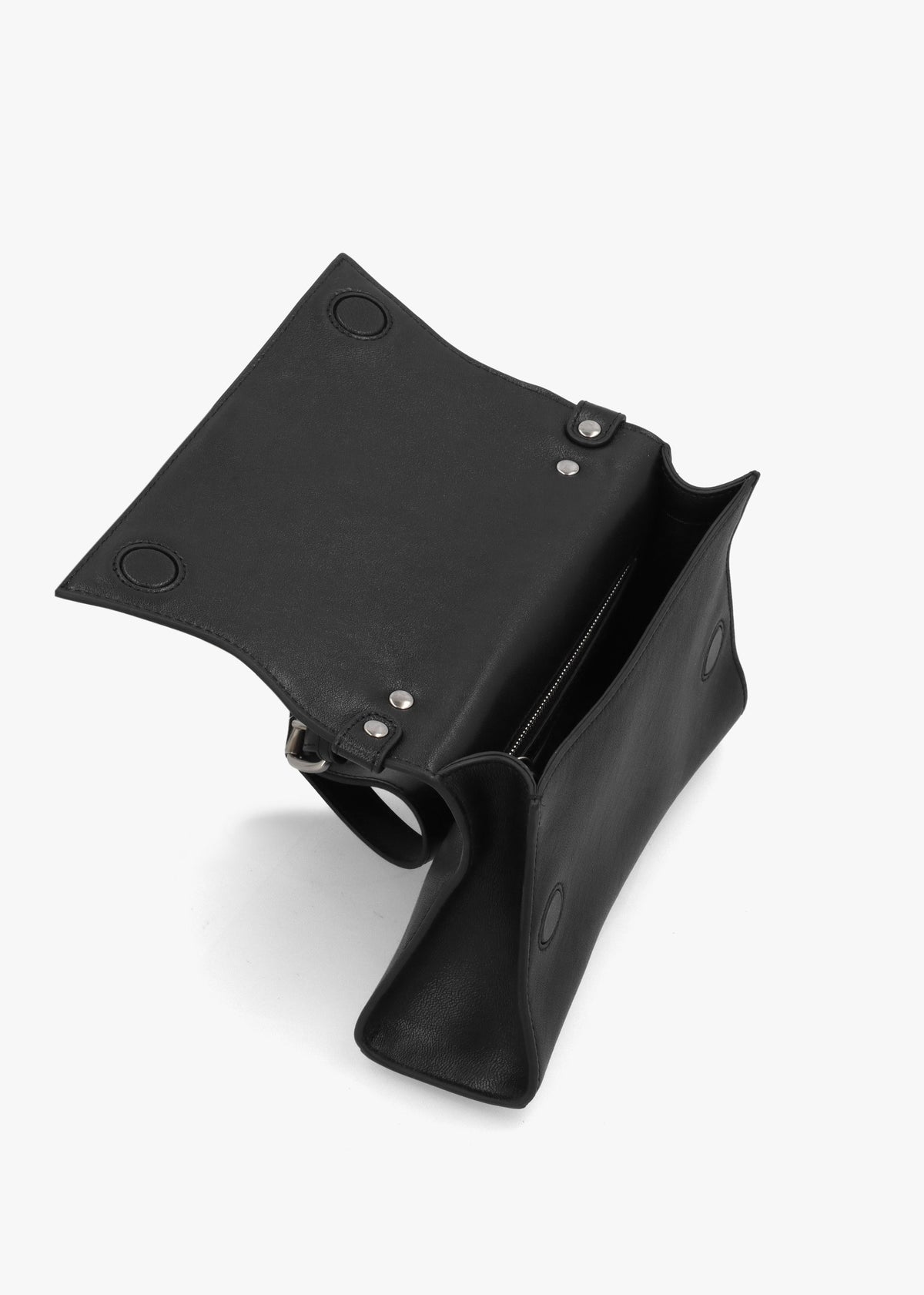 Bianca Small Black Leather Shoulder Bag