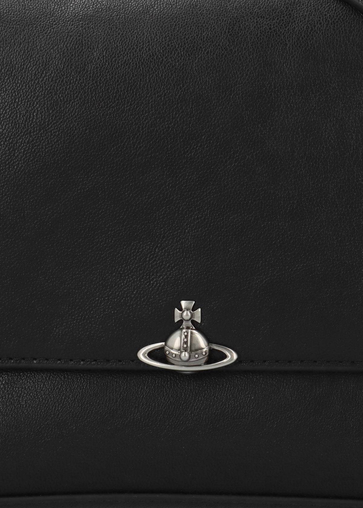 Bianca Small Black Leather Shoulder Bag
