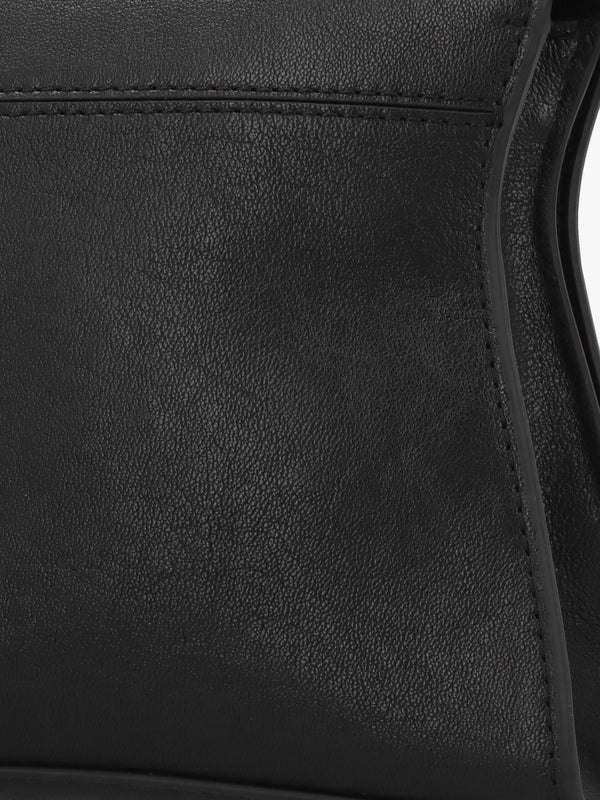 Bianca Small Black Leather Shoulder Bag