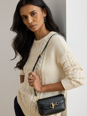 Small Blaike Black Leather Cross-Body Bag