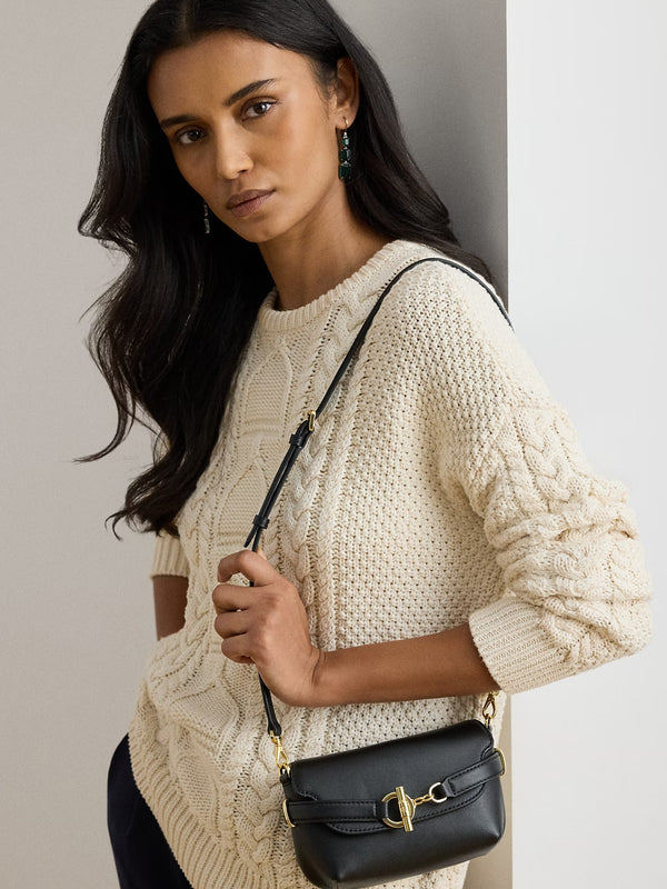 Small Blaike Black Leather Cross-Body Bag