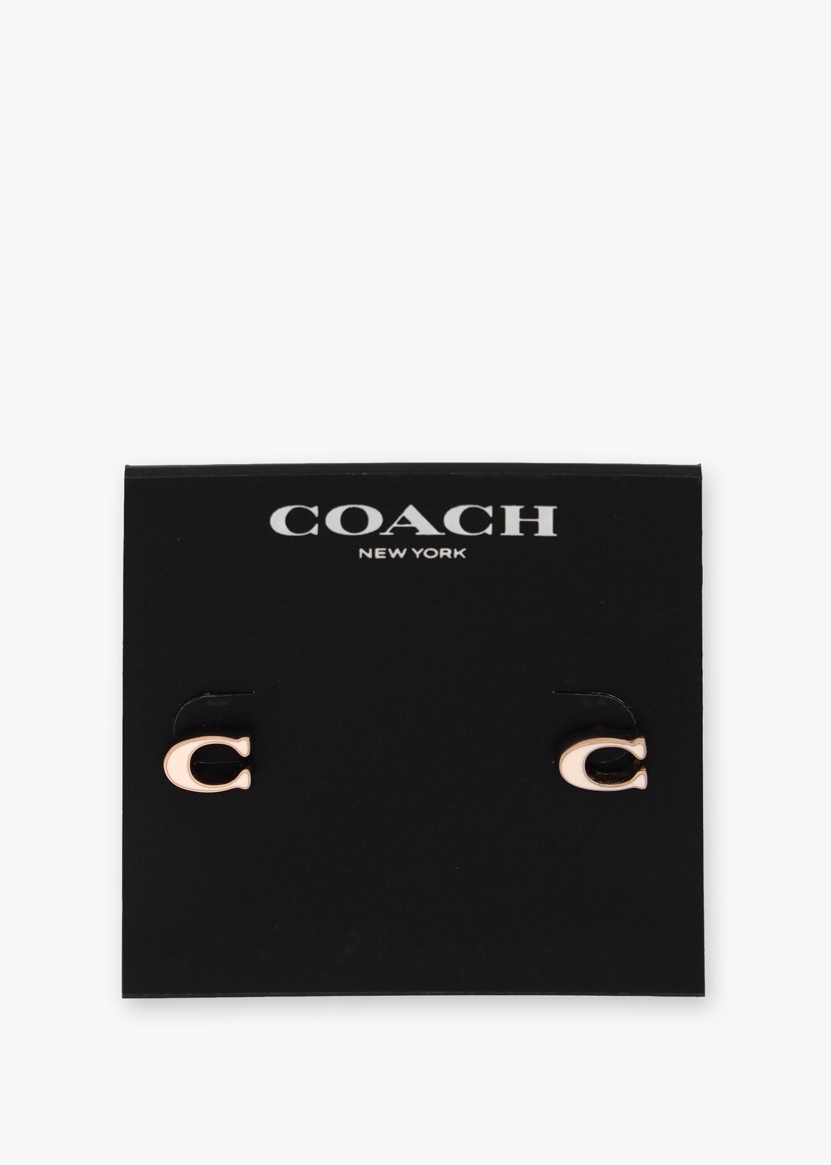 Enamel C Gold Stud Earrings