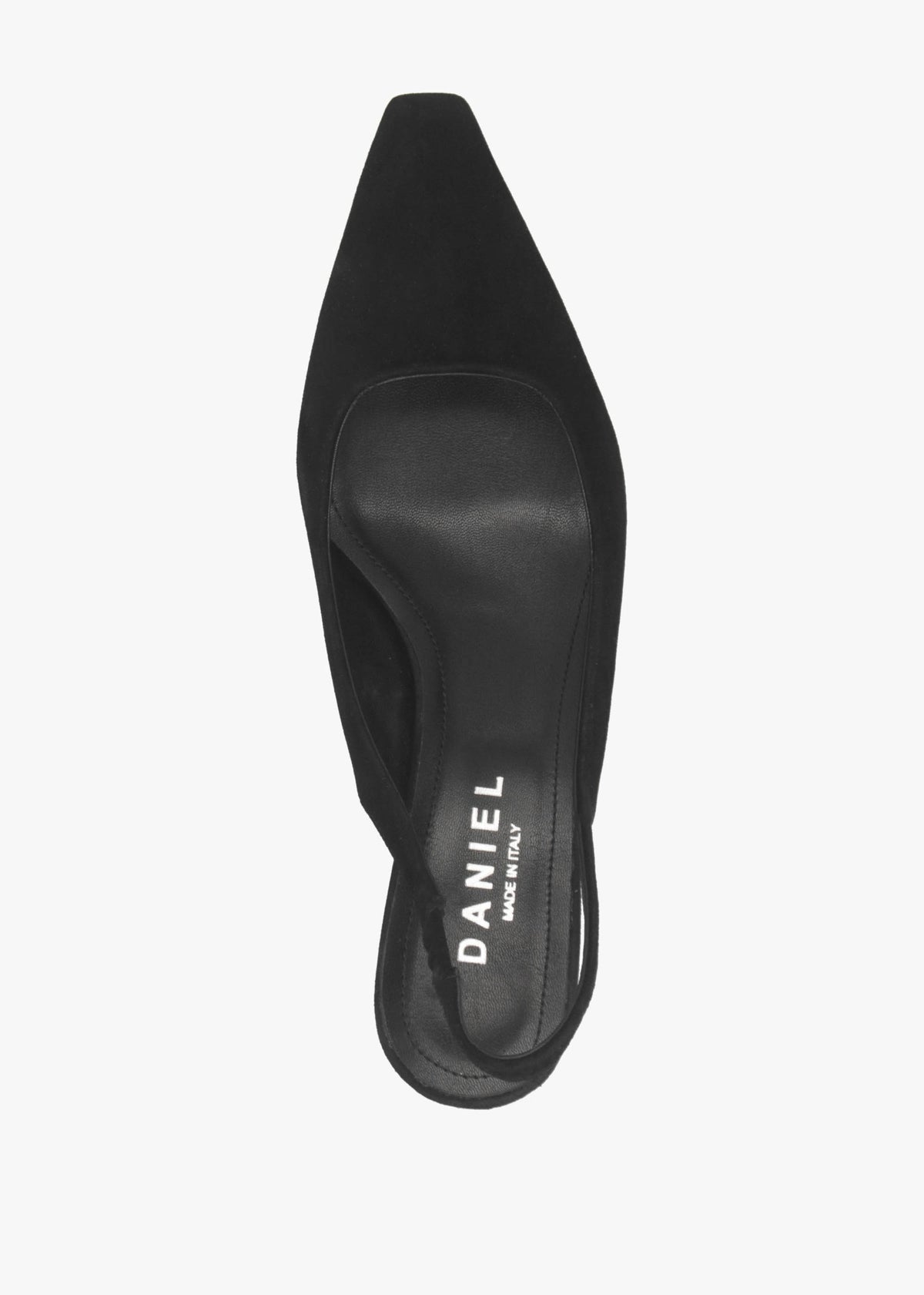 Nerys Black Suede Low Wedge Sling Backs