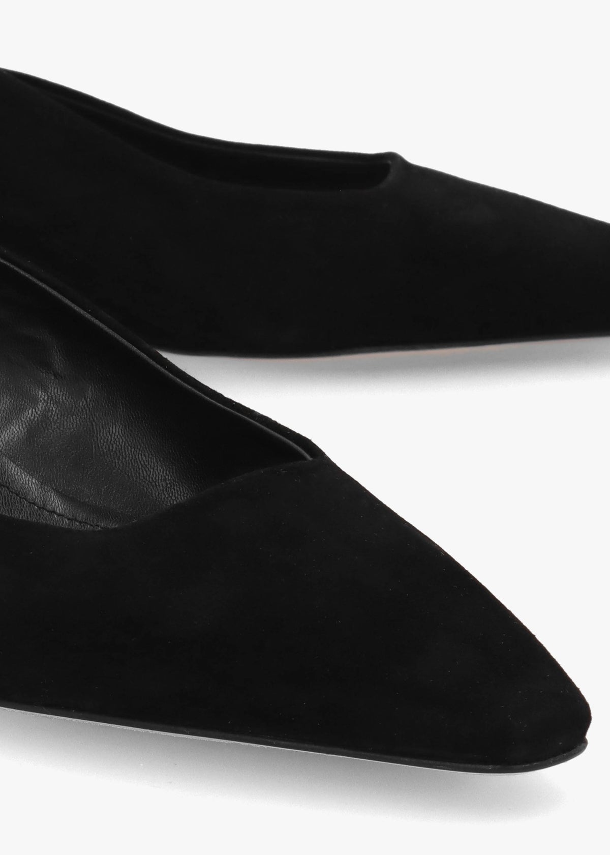 Nerys Black Suede Low Wedge Sling Backs
