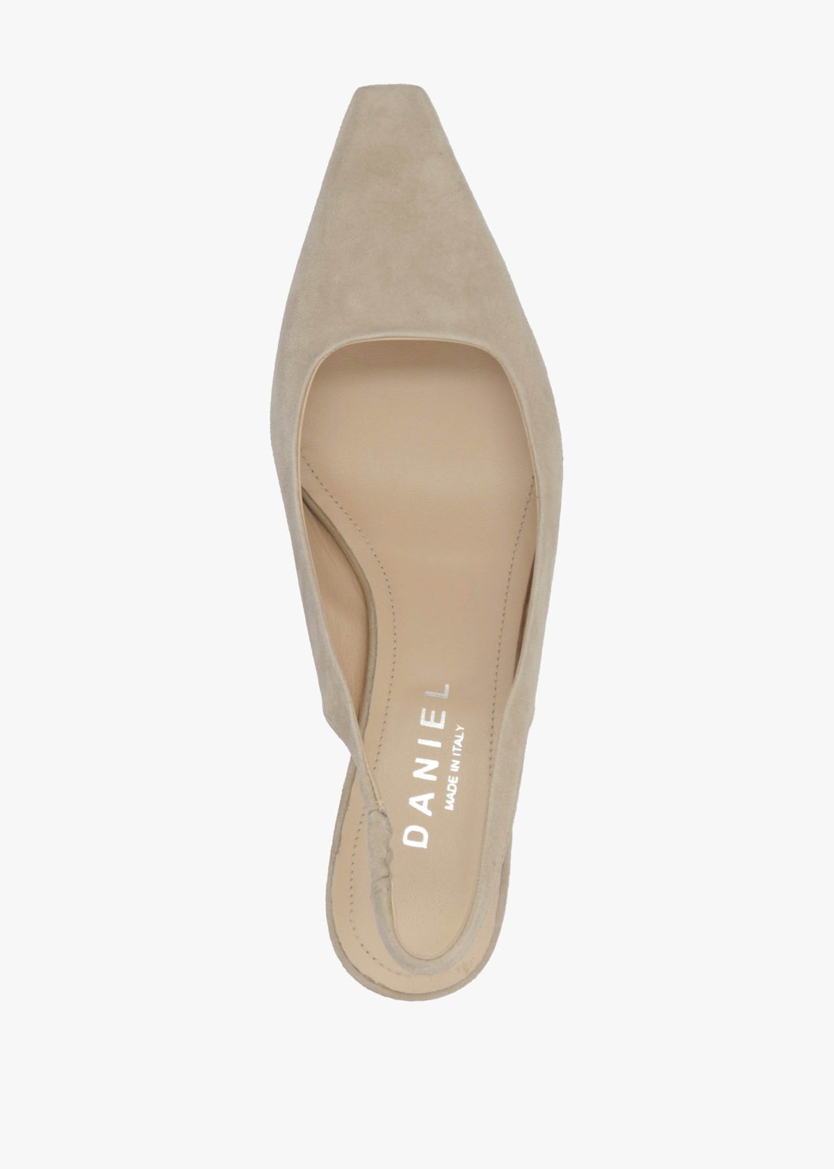 Nerys Beige Suede Low Wedge Sling Backs